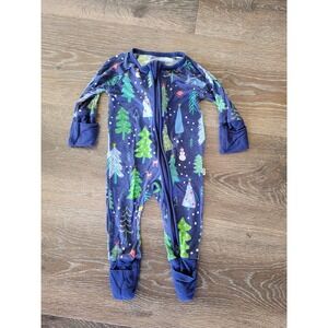 Little Sleepies Christmas‎ Tree Zippy Pajamas Convertible Footie Newborn #9
